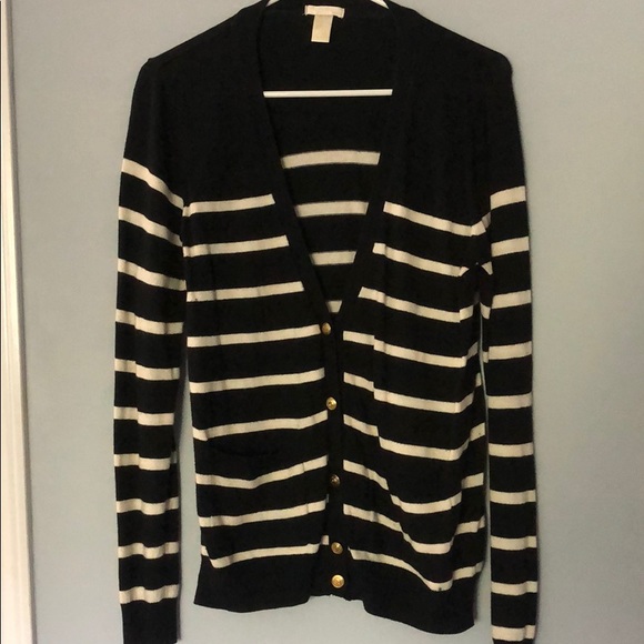 Forever 21 black and white striped cardigan - Picture 1 of 3